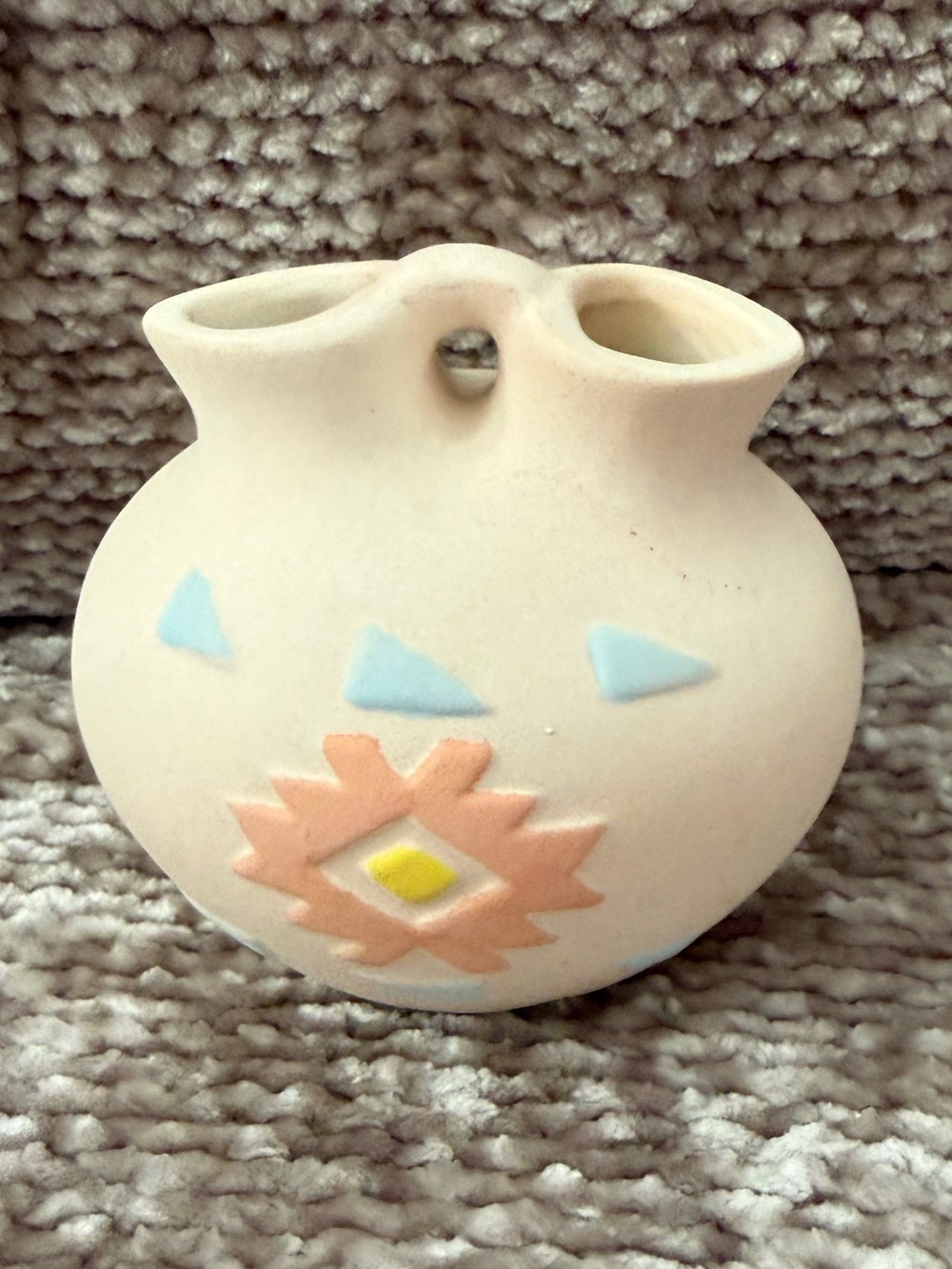 Vintage Miniature Southwest Pottery Wedding Vase 3.5x3